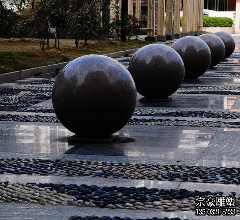 路障石球，市政園林阻車石，人車分離石頭擺件