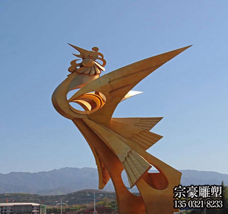 不銹鋼金鳳凰景觀(guān)雕塑 不銹鋼金鳳凰景觀(guān)雕塑