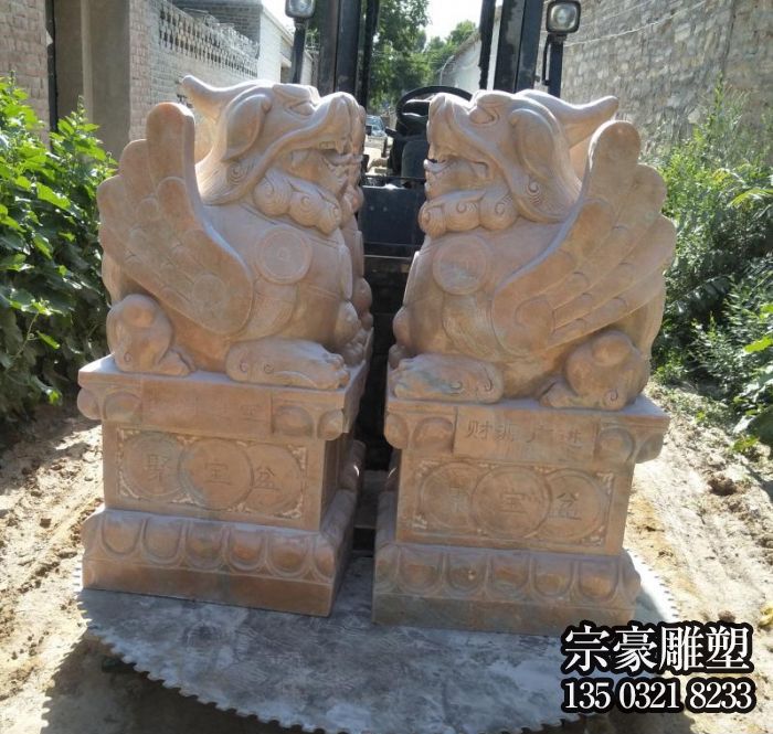庭院小區(qū)門(mén)口創(chuàng)意鎮(zhèn)宅辟邪石雕貔貅雕塑