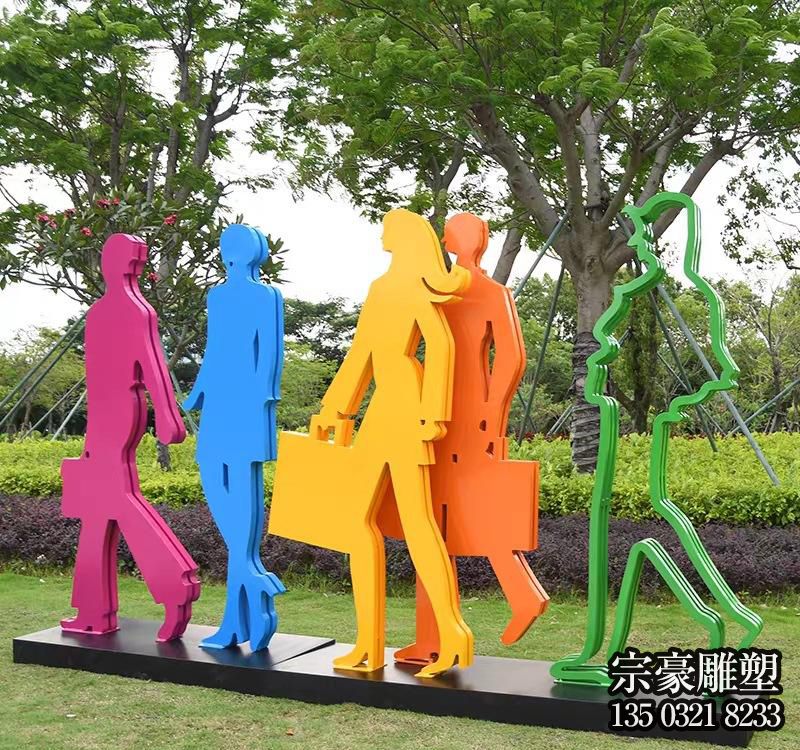 剪影不銹鋼購(gòu)物主題人物雕塑擺件 剪影不銹鋼購(gòu)物主題人物雕塑擺件