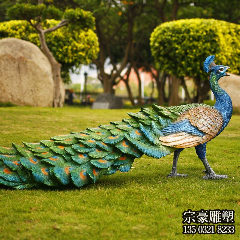 玻璃鋼仿真孔雀雕塑 玻璃鋼仿真孔雀雕塑